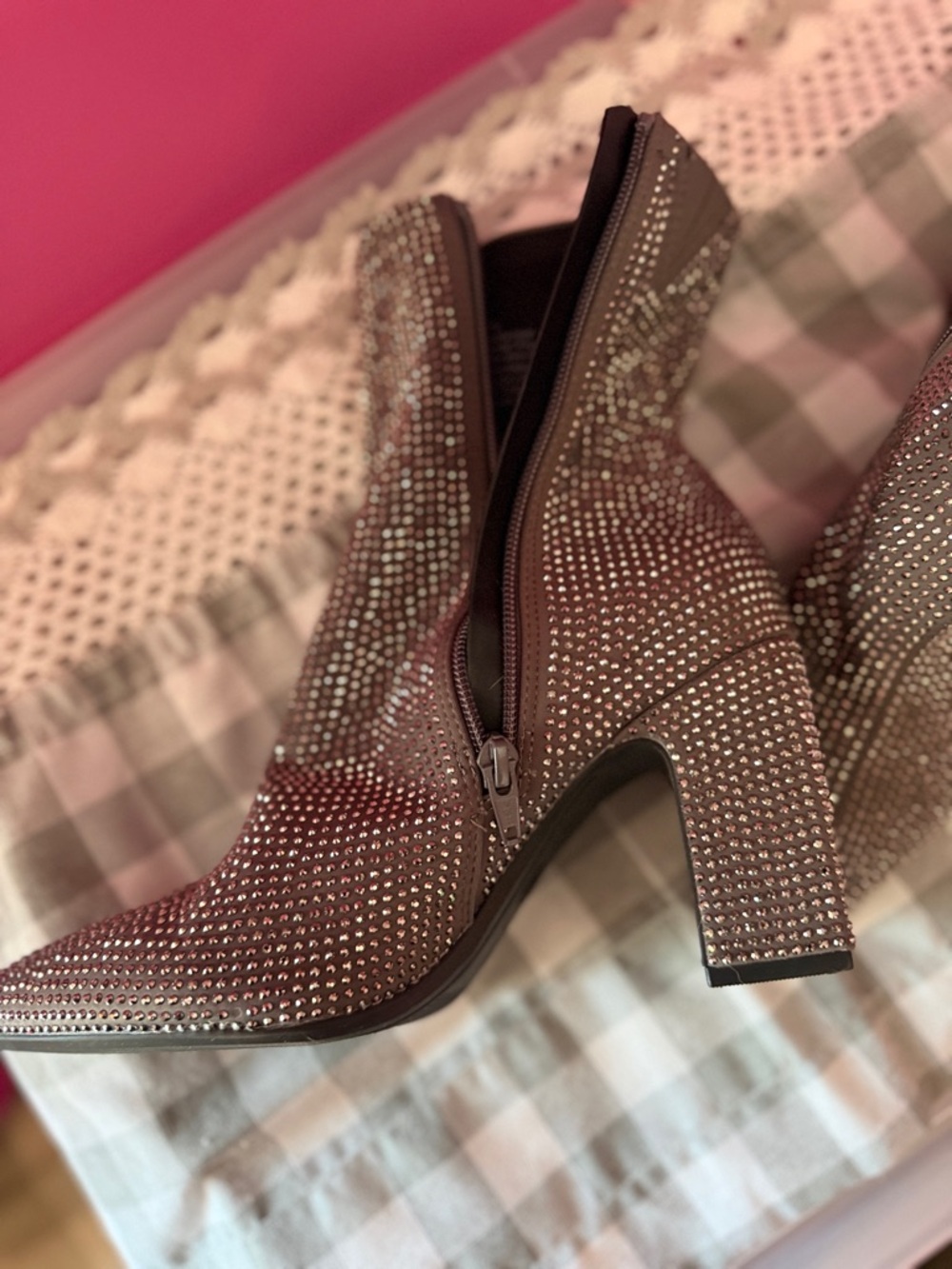 a new day Silver Rhinestone Pointed Ankle Boots - Picture 4 of 9